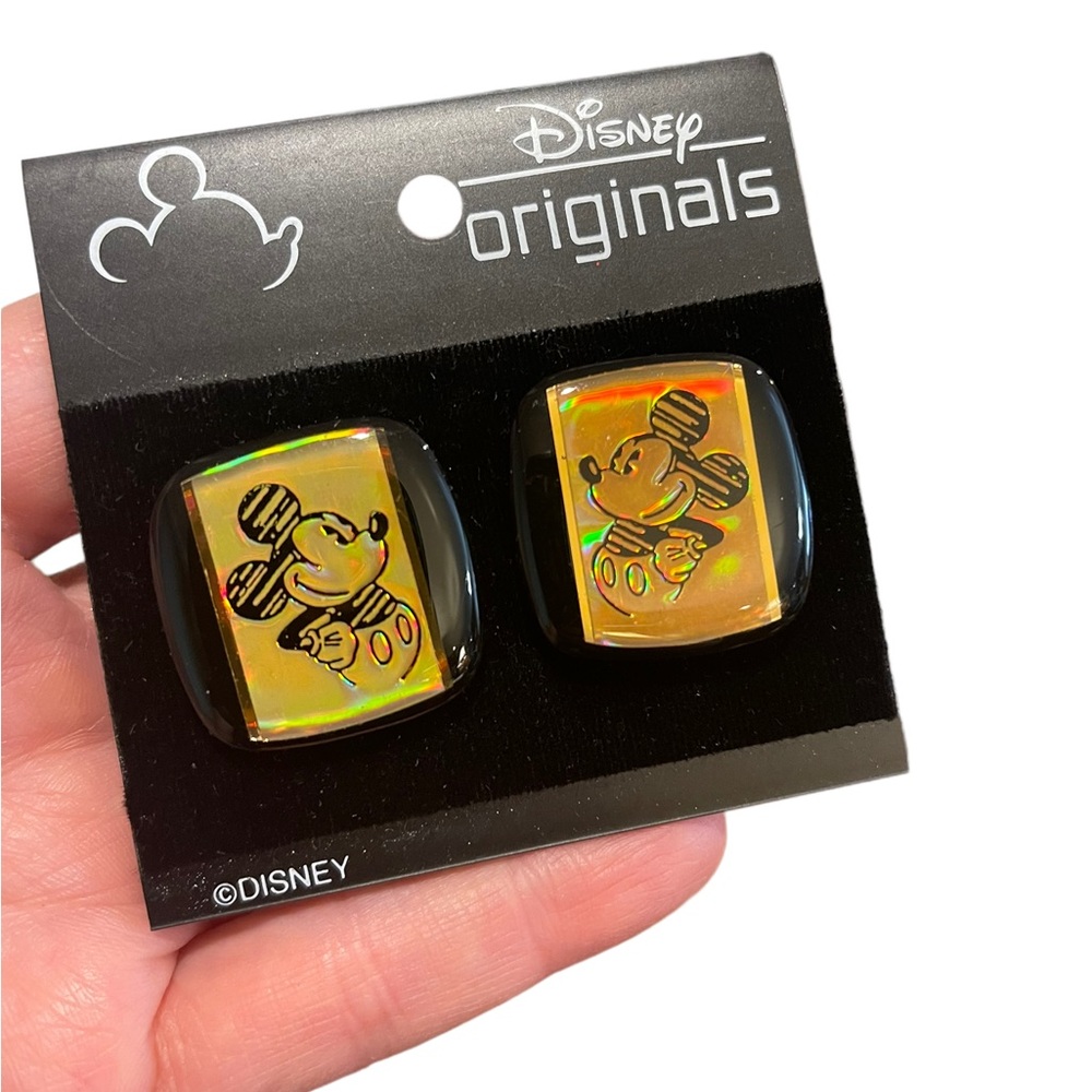 Vintage Disney originals Mickey Minnie Reflective Holographic Clip on earrings - Picture 8 of 11